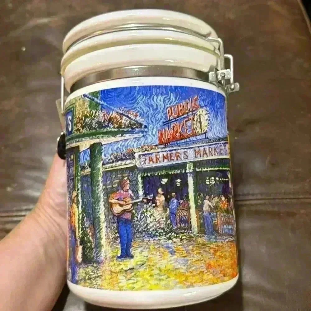 Seattle Pike Place Market Starbucks Ceramic Coffee Canister